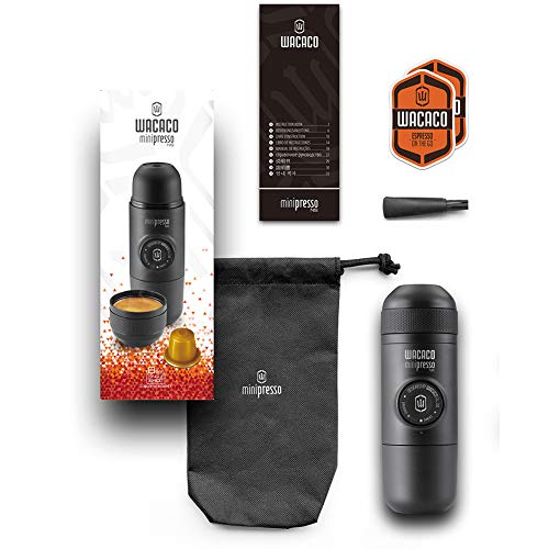 WACACO Minipresso NS, Portable Espresso Machine, Compatible with NS Capsules (Nespresso Original Capsules and compatibles), Small Travel Coffee Maker, Manually Operated from Piston Action