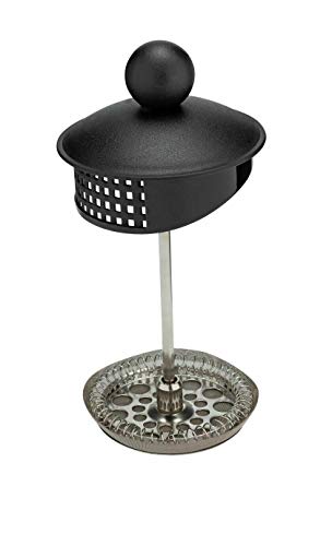 GLOW Classic Continental 350ml Black Cafetière – Premium Manual 1 Cup French Press Coffee Maker with Toughened Shockproof Glass Pot and Plunger Filter for Ground Beans Espresso Tea