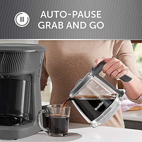 Breville Flow Filter Coffee Machine | 12 Cup Capacity Glass Coffee Jug | Auto Pause and Keep Warm Functions | Slate Grey [VCF139]