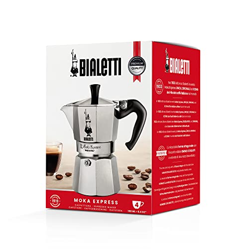 Bialetti Moka Express Aluminium Stovetop Coffee Maker (4 Cup),0.19 liters