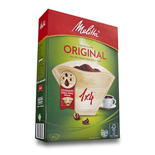 Melitta 6658076 Pack Original Size 1x4, 80, Filter Coffee Makers, Brown, Paper