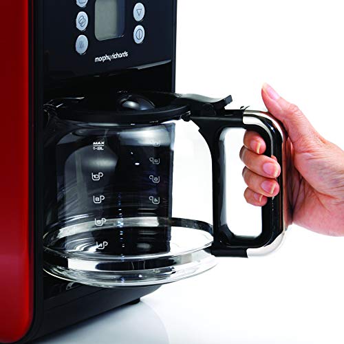 Morphy Richards 162009 Pour Over Filter Coffee Maker, 1.8 Litre, 900 W, Red, Morphy Richards Coffee Machine