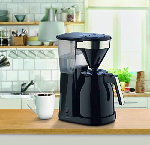 Melitta Filter Coffee Machine with Insulated Jug, Easy Top Therm II Model, 1023-08, 1 liters, Black/Stainless Steel, 6763363