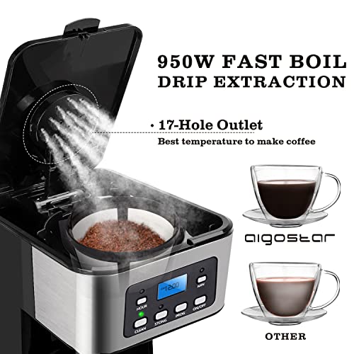 Taylor Swoden Filter Coffee Machine, Drip Coffee Maker with Programmable 24hr Timer, Keep Warm & Anti-Drip, Reusable Filter Fast Brewing - Darcy 950W 1.5 L Black Stainless Steel Coffee Machine