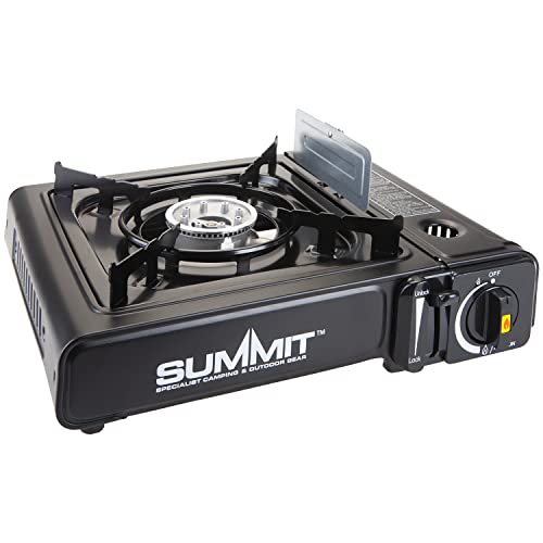VFM - Portable Compact Gas Cooker With Carry Bag - Summit, Camping Stove, Outdoor, Indoor, Holidays, Fishing, Prepare Meals On The Go, Tabletop Cookers