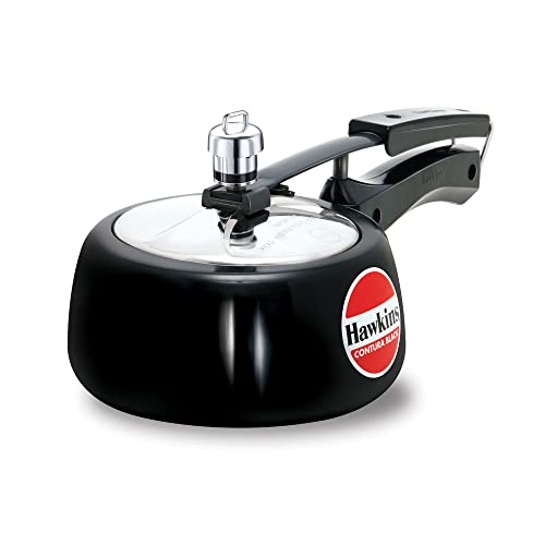 HAWKINS CB15 Hard Anodised Pressure Cooker, Aluminum, Contura Black, 1.5-Liter