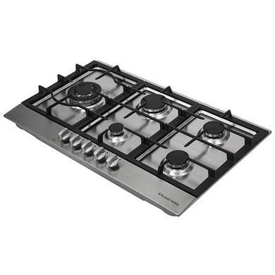 Russell Hobbs RH75GH601SS Stainless Steel 75cm Wide, 5 Burner Gas Hob, Free 2 Year Guarantee