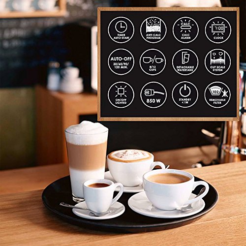 Melitta Filter Coffee Maker with Glass Pourer, Hot Hold and Timer Function, Optima Timer, Black, 100801