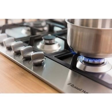 Russell Hobbs RH75GH601SS Stainless Steel 75cm Wide, 5 Burner Gas Hob, Free 2 Year Guarantee