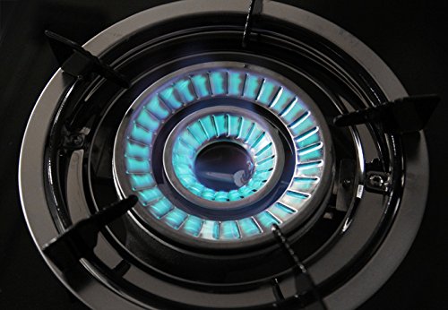 NJ NGB-S1 Indoor Portable Gas Stove - Single Burner Gas Hob Table Top Cooker LPG Cooker for Caravan Black Glass Freestanding Cooktop Camping Outdoor 4.2kW