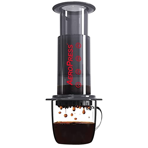 AeroPress Coffee and Espresso Maker - Quickly Makes Delicious Coffee Without Bitterness - 1 to 3 Cups Per Pressing,Black