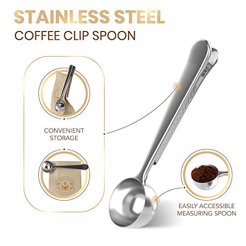 Cafe Du Chateau Espresso Maker - Stove Top Italian Coffee Maker with Transparent Top Lid, High Gloss Finish, Coffee Clip Spoon - 6 Cup Coffee Percolator and Moka Pot for Mocha Cappuccinos, Lattes