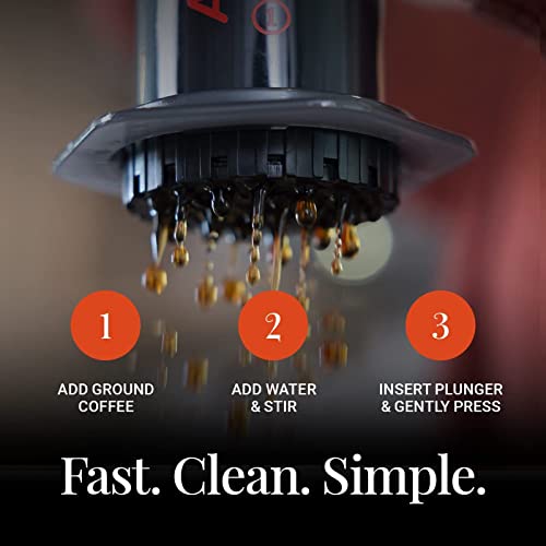 AeroPress Coffee and Espresso Maker - Quickly Makes Delicious Coffee Without Bitterness - 1 to 3 Cups Per Pressing,Black