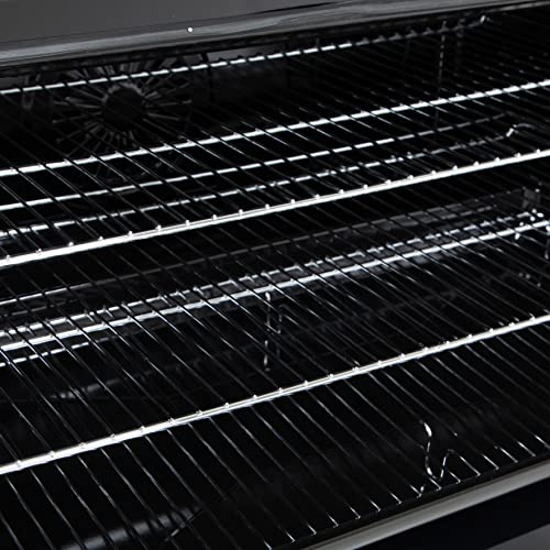 WILLOW WS90DFBL 90cm Dual Fuel, Freestanding Range Cooker, 5 Gas Burners, Wok Burner, Electric Single Cavity, 95L Capacity, 2 Year Manufacturer’s Warranty (Black) [Energy Class A]