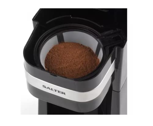Salter EK2408 Coffee Maker to Go Personal Filter Coffee Machine, Reusable Filter, Includes 420 ml Stainless Steel Travel Cup, 700 W, Single Serve Coffee in 3-4 Minutes, Uses Ground or Coffee Pads