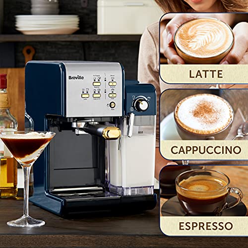 Breville One-Touch CoffeeHouse Coffee Machine | Espresso, Cappuccino and Latte Maker | 19 Bar Italian Pump | Automatic Milk Frother | ESE Pod Compatible | Navy [VCF145]