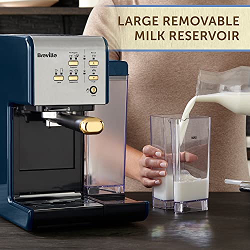 Breville One-Touch CoffeeHouse Coffee Machine | Espresso, Cappuccino and Latte Maker | 19 Bar Italian Pump | Automatic Milk Frother | ESE Pod Compatible | Navy [VCF145]