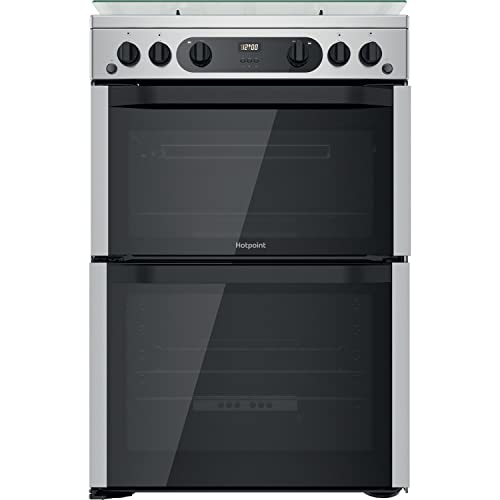 Hotpoint 60CM HDM67G0CCX/UK Gas Double Freestanding cooker - Stainless Steel