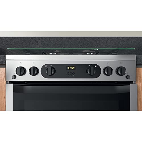 Hotpoint 60CM HDM67G0CCX/UK Gas Double Freestanding cooker - Stainless Steel