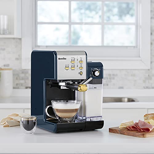 Breville One-Touch CoffeeHouse Coffee Machine | Espresso, Cappuccino and Latte Maker | 19 Bar Italian Pump | Automatic Milk Frother | ESE Pod Compatible | Navy [VCF145]