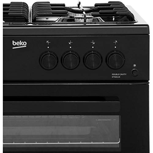 Beko KTG611K 60cm Gas Cooker with Full Width Gas Grill - Black