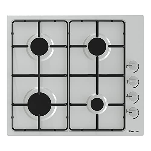 Hisense GM642XSUK Built-in 60cm Gas Hob - Stainless Steel, 20 x 23 x 4 inches (L x W x H)
