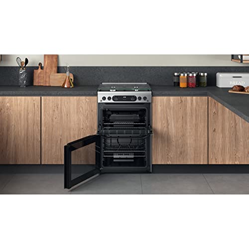 Hotpoint 60CM HDM67G0CCX/UK Gas Double Freestanding cooker - Stainless Steel
