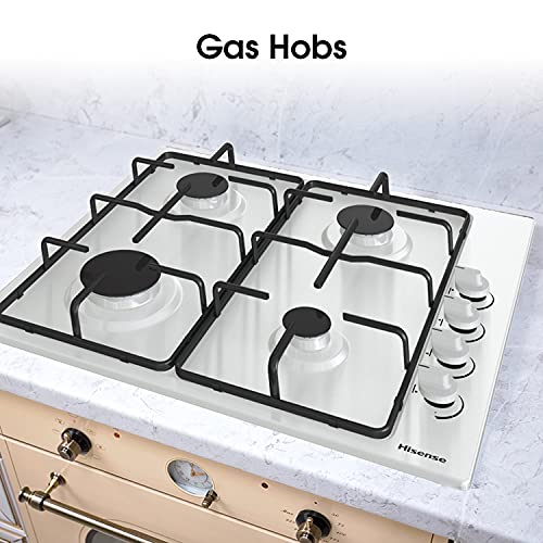 Hisense GM642XSUK Built-in 60cm Gas Hob - Stainless Steel, 20 x 23 x 4 inches (L x W x H)