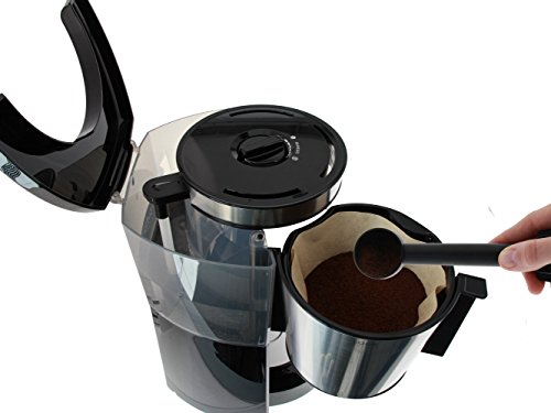 Melitta 6738044 Filter Coffee Machine with Insulated Jug, Timer Feature, Aroma Selector, Look Therm Timer Model, Black/Brushed Steel, 1011-16