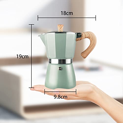 VINEKRAFT Moka Pot, Espresso Maker, ‎Aluminium Stove Top Coffee Maker with a Coffee Clip Spoon, 300ml/6 Cups