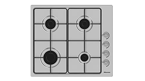 Hisense GM642XSUK Built-in 60cm Gas Hob - Stainless Steel, 20 x 23 x 4 inches (L x W x H)