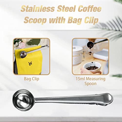 VINEKRAFT Moka Pot, Espresso Maker, ‎Aluminium Stove Top Coffee Maker with a Coffee Clip Spoon, 300ml/6 Cups