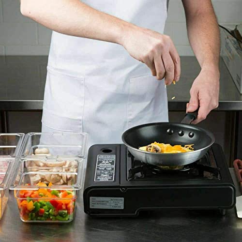 Portable Camping Gas Cooker Stove Single Burner With 4 Canaister BBQ Caravan Outdoor Party Stove comes with Carry Case