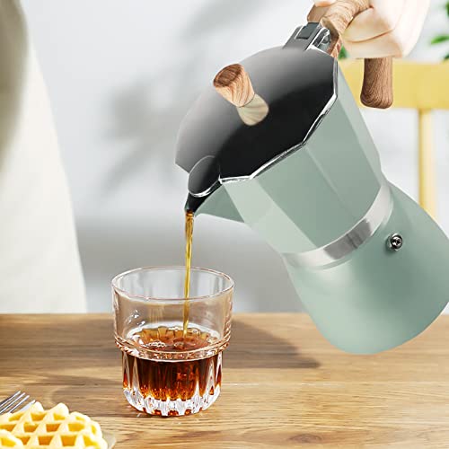 VINEKRAFT Moka Pot, Espresso Maker, ‎Aluminium Stove Top Coffee Maker with a Coffee Clip Spoon, 300ml/6 Cups