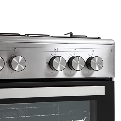 WILLOW WS90DFSS 90cm Dual Fuel, Freestanding Range Cooker, 5 Gas Burners, Wok Burner, Electric Single Cavity, 95L Capacity, 2 Year Manufacturer’s Warranty (Stainless Steel) [Energy Class A]