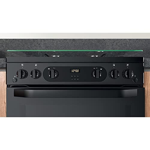 60CM Gas Double Freestanding cooker - Black