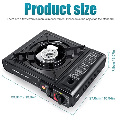 LabTEC Camping Gas Stove Portable Gas Cooker, Single Burner, Automatic Ignition System, 2.9 KW, Compact Outdoor Cooker, Camping Equipment for Outdoor Cooking BBQ