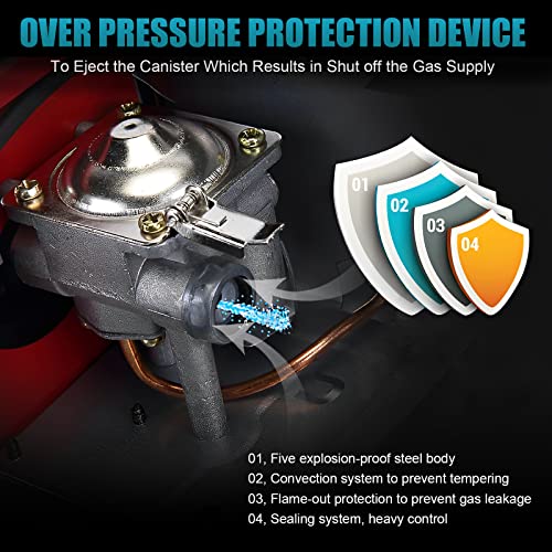 LabTEC Camping Gas Stove Portable Gas Cooker, Single Burner, Automatic Ignition System, 2.9 KW, Compact Outdoor Cooker, Camping Equipment for Outdoor Cooking BBQ