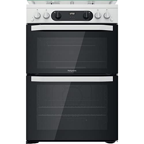 Hotpoint 60CM HDM67G0CCW/UK Gas Double Freestanding cooker - White
