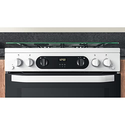 Hotpoint 60CM HDM67G0CCW/UK Gas Double Freestanding cooker - White