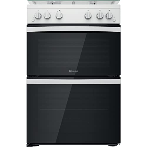 Indesit 60CM ID67G0MCW/UK Gas Double Freestanding cooker - White