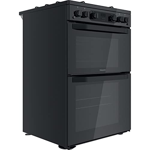 Hotpoint 60CM HDM67G0CMB/UK Gas Double Freestanding cooker - Black