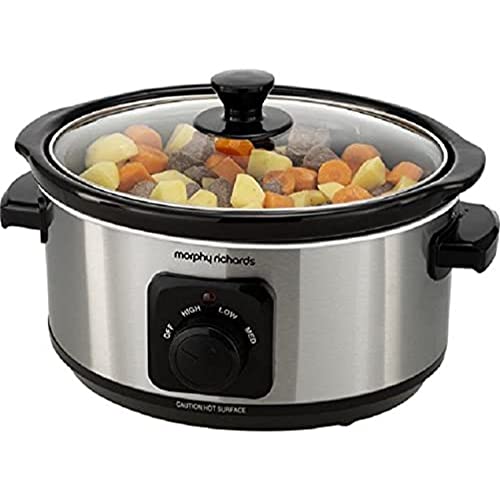 Morphy Richards 460017, 3.5 Litre Ceramic Slow Cooker, One-Pot Solution, Brushed Steel