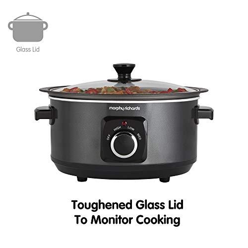 Morphy Richards 460012 Slow Cooker Sear and Stew, 3.5 Litre 163W, Black