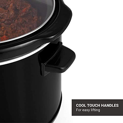 Andrew James Slow Cooker In Black, 380 Watts, 8 Litre Capacity | Tempered Glass Lid | Make up to 30 Portions | Removable Inner Bowl