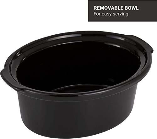 Andrew James Slow Cooker In Black, 380 Watts, 8 Litre Capacity | Tempered Glass Lid | Make up to 30 Portions | Removable Inner Bowl