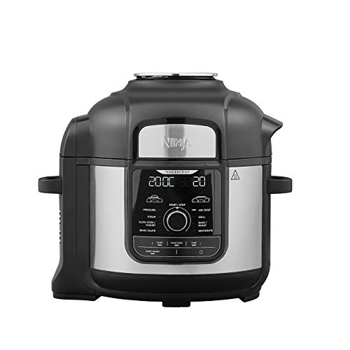 Ninja Foodi MAX Multi-Cooker [OP500UK], 9-in-1, 7.5L, Electric Pressure Cooker and Air Fryer, Brushed Steel and Black
