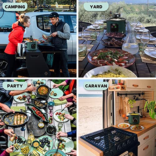 0.6L Mini Rice Cooker 3-Cups Uncooked, Macook Portable Non-Stick Small Travel Rice Cooker, 15 Minutes Fast Cooking, Keep Warm, Rice Cooker Small Suitable for 1-3 People, Green