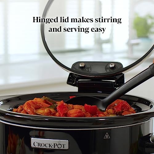 Crockpot Lift and Serve Digital Slow Cooker with Hinged Lid and Programmable Countdown Timer | 4.7 L (up to 5 People) | Energy Efficient | Black [CSC052]