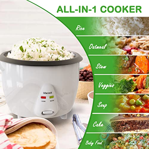 Macook Mini Rice Cooker 3 Cups (Uncooked), Electric Rice Cooker Small with Removable Nonstick Pot, One Touch and 12H Automatic Keep Warm, for Rice, Soups, Stews, Grains, Oatmeal